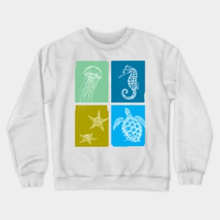 Sea life print Crewneck Sweatshirt